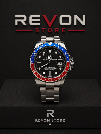 Rolex GMT Pepsi Bezel Stainless Steel Luxury Watch