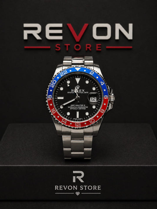Rolex GMT Pepsi Bezel Stainless Steel Luxury Watch