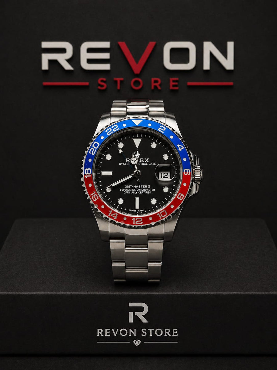 Rolex GMT Pepsi Bezel Stainless Steel Luxury Watch