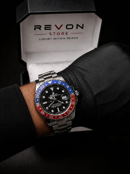 Rolex GMT Pepsi Bezel Stainless Steel Luxury Watch
